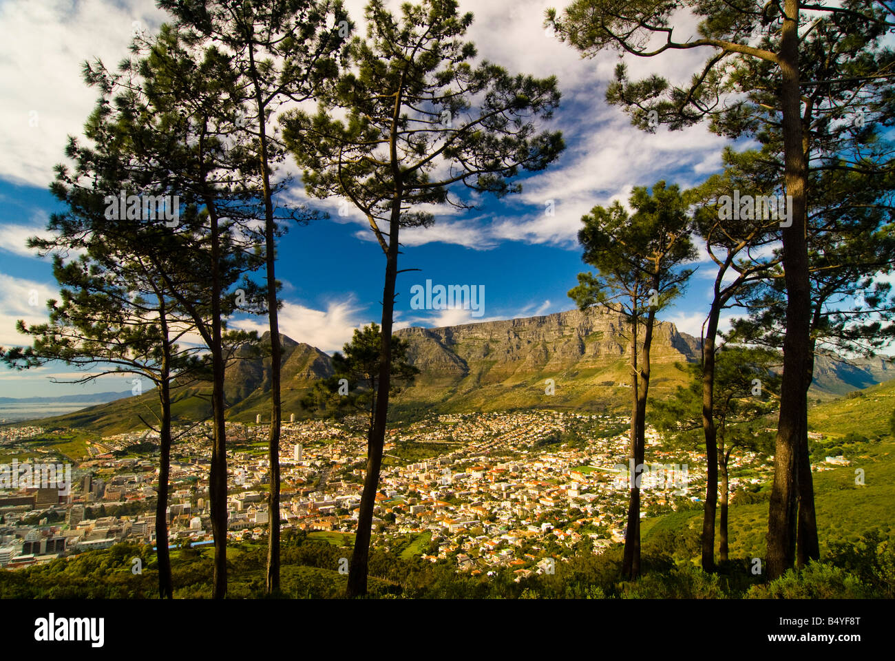 La Table Mountain e Cape Town, Western Cape, Sud Africa Foto Stock