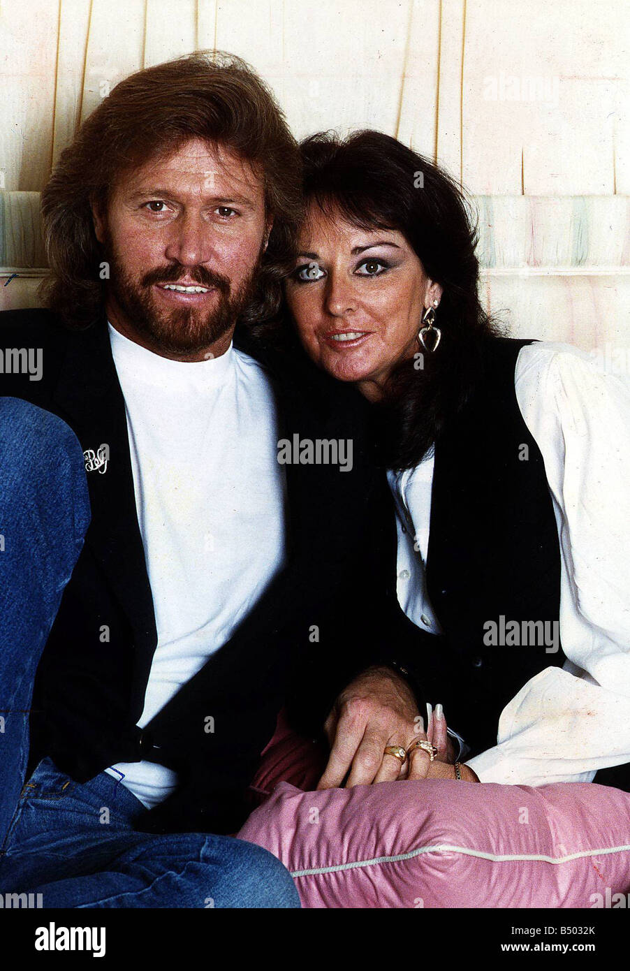 Barry Gibb ex Bee Gees con la moglie Linda Foto Stock