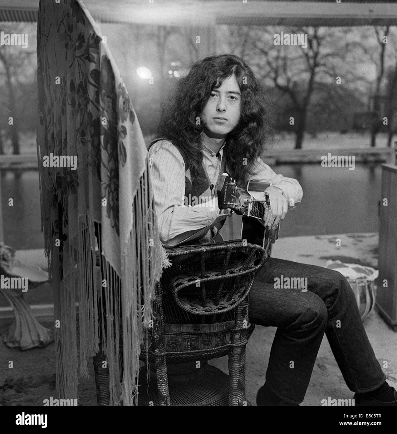 Jimmy Page Led Zeppelin chitarrista Gennaio 1970 Foto Stock