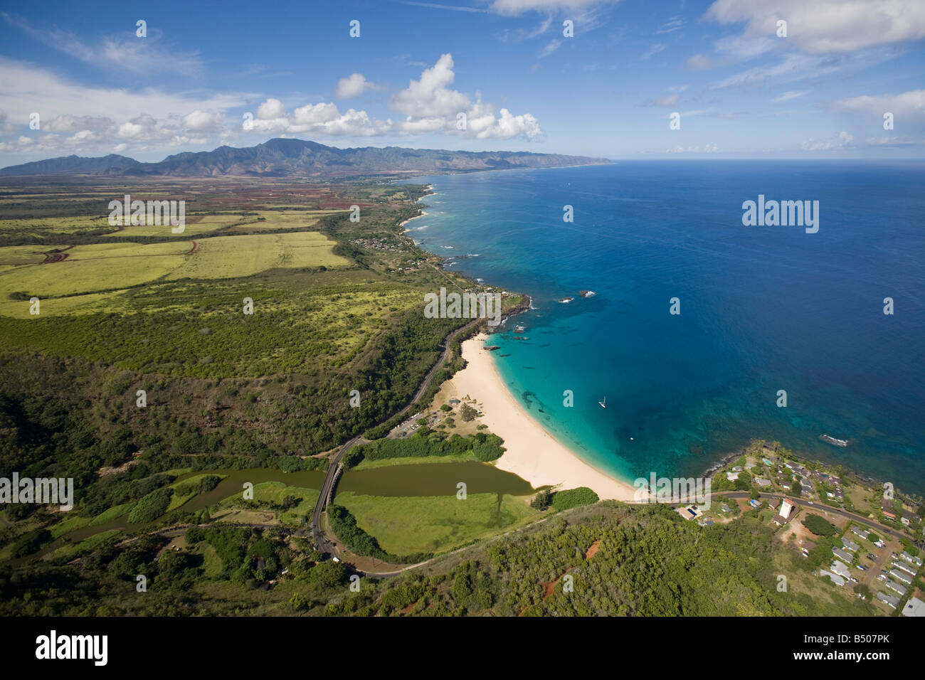 Il Waimea Bay North Shore Oahu Hawaii Foto Stock