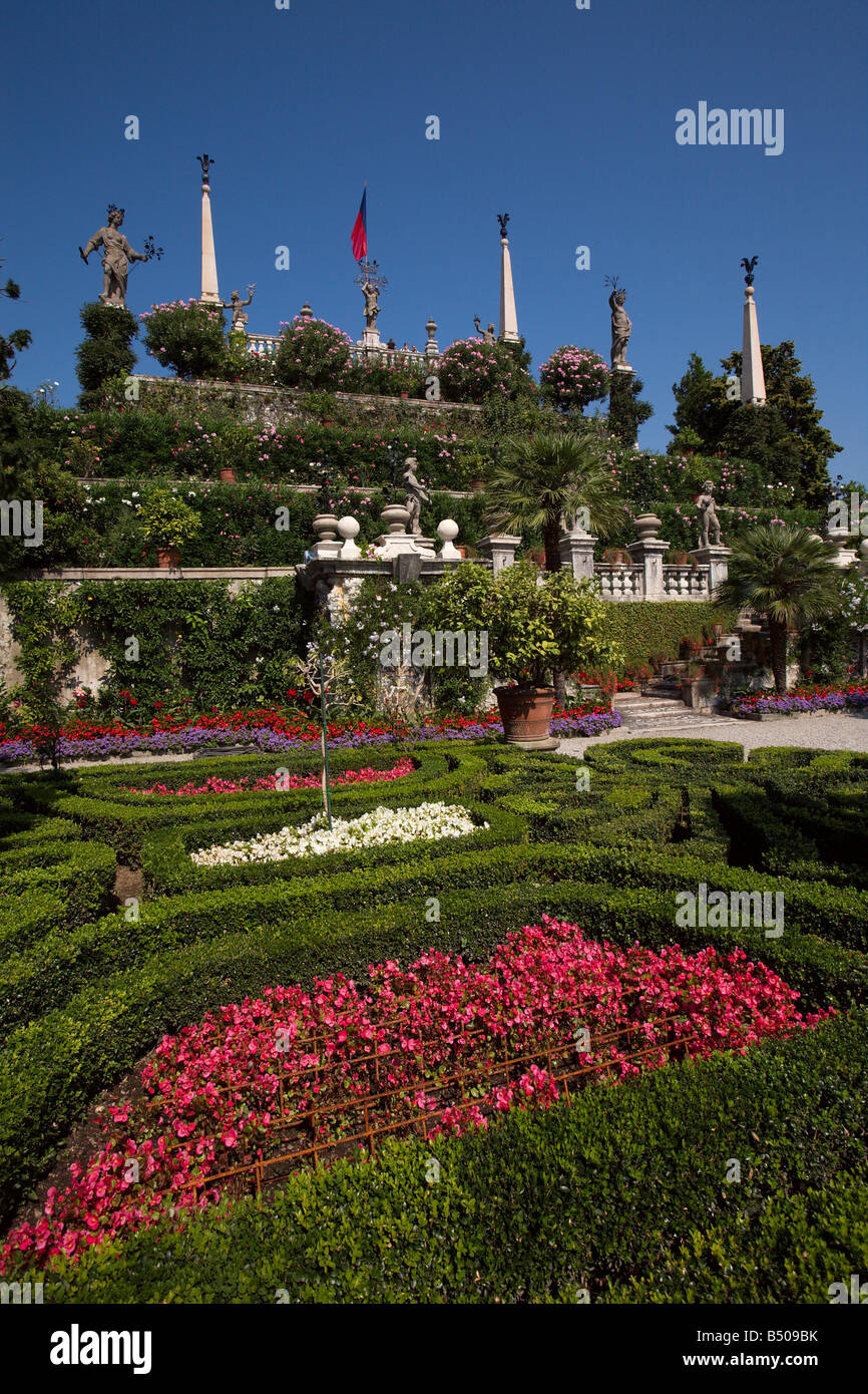 I giardini barocchi di Isola Bella , il lago Maggiore , Italia Foto Stock