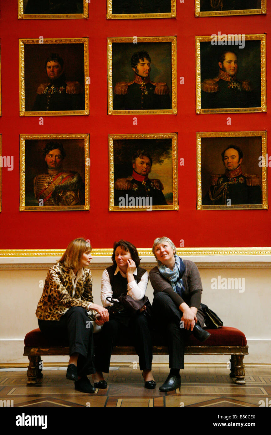 Agosto 2008 - Una galleria di ritratti del 1812 eroi di guerra nel Museo Hermitage di San Pietroburgo Russia Foto Stock