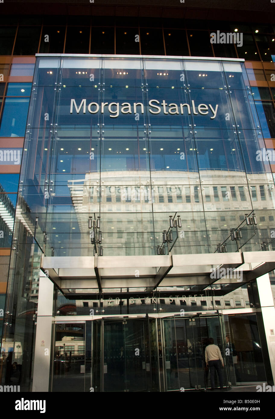 Morgan Stanley in Bank Street Docklands di Londra Foto Stock