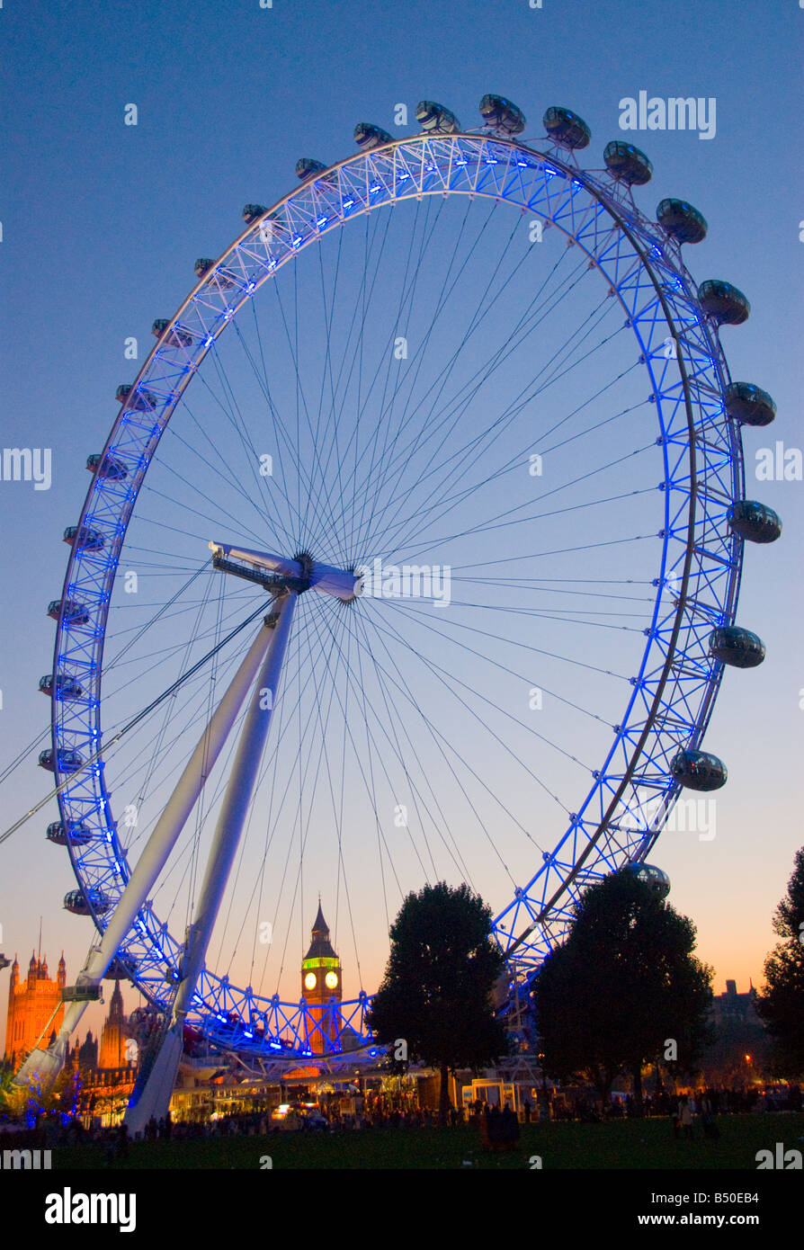 Il London Eye e il Big Ben Foto Stock