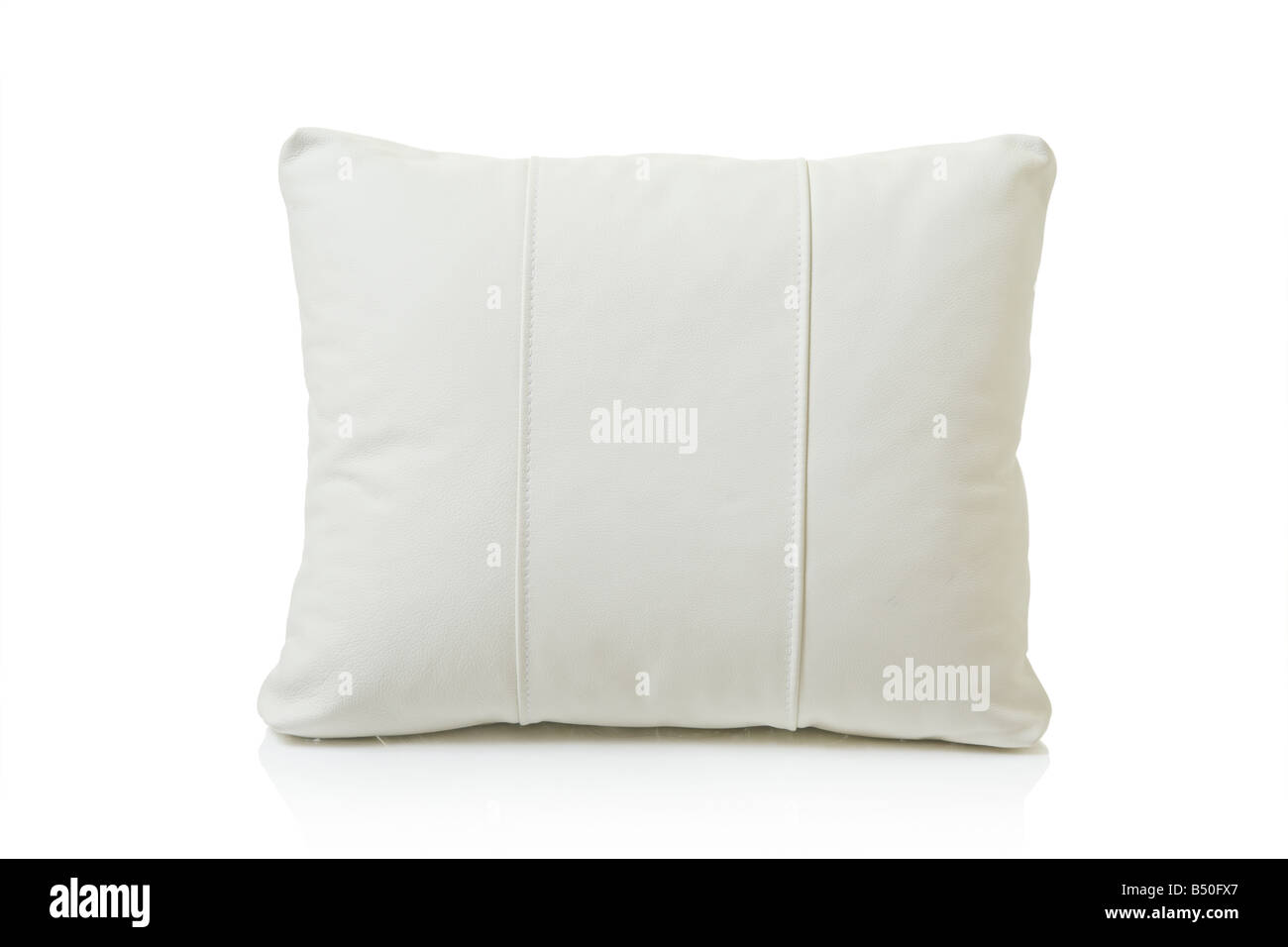 Bianco cuscini in pelle Foto Stock