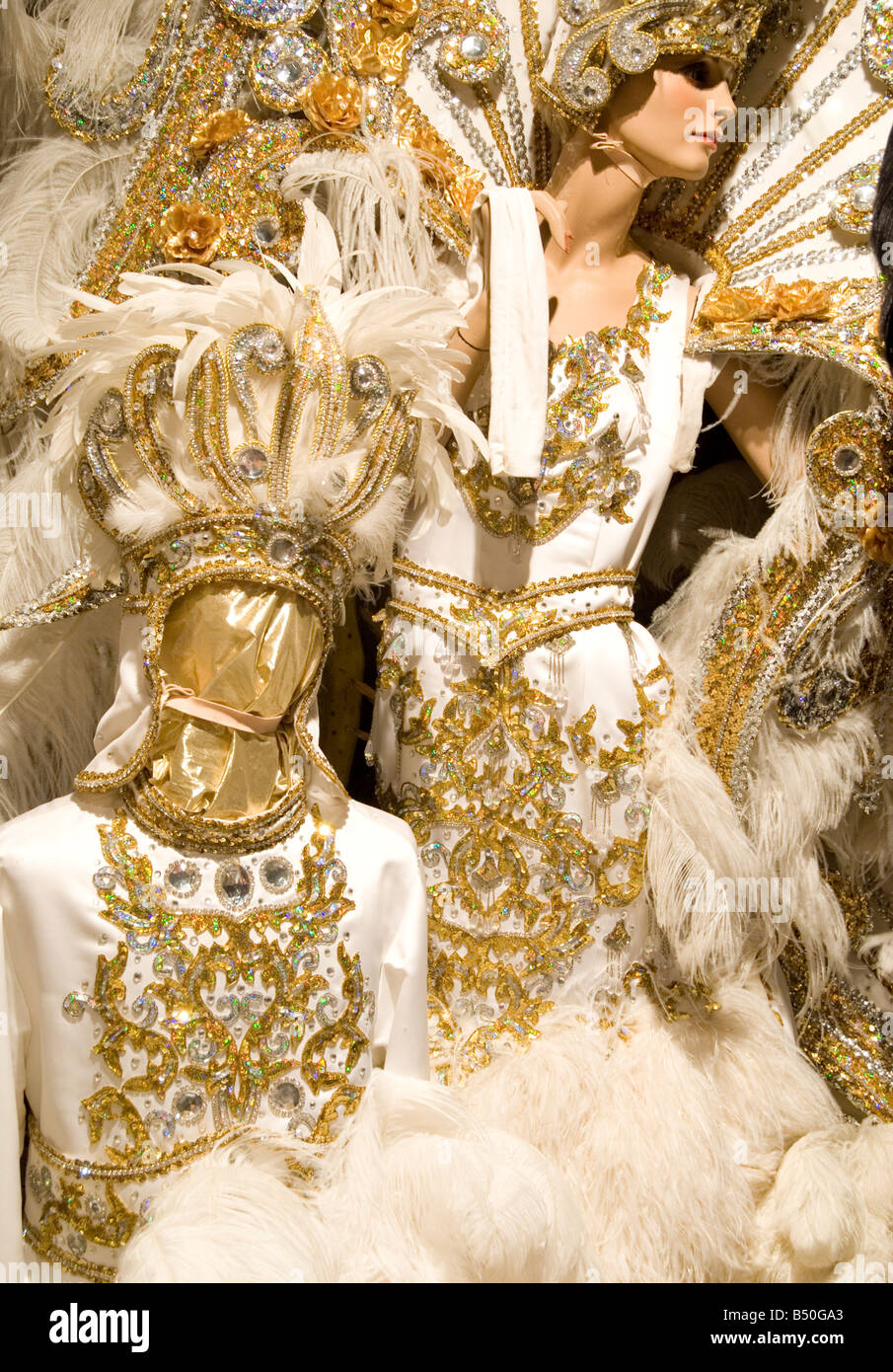 Manichini in costume presso il Mardi Gras museo di Imperial Calcasieu, Lake Charles, Louisiana Foto Stock