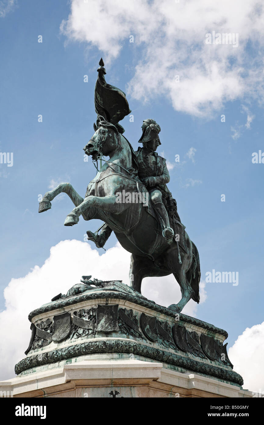 Wien, Heldenplatz, 'Denkmal, ''Kaiser Franz Joseph I. Erzherzoge dem Carl von Oesterreich 1859' Foto Stock