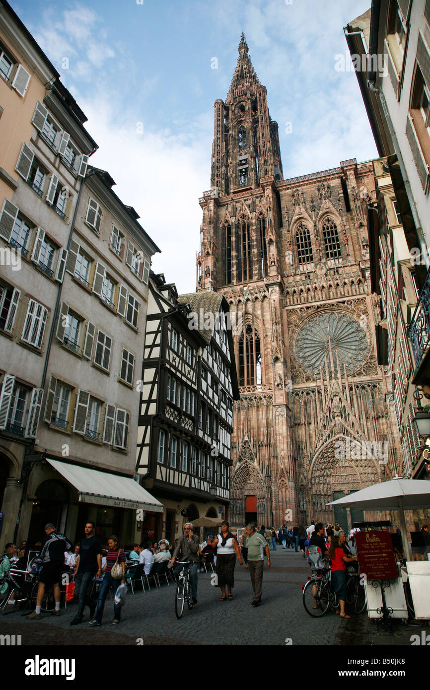 Sep 2008 - La Cattedrale di Notre Dame Strasburgo Alsace Francia Foto Stock