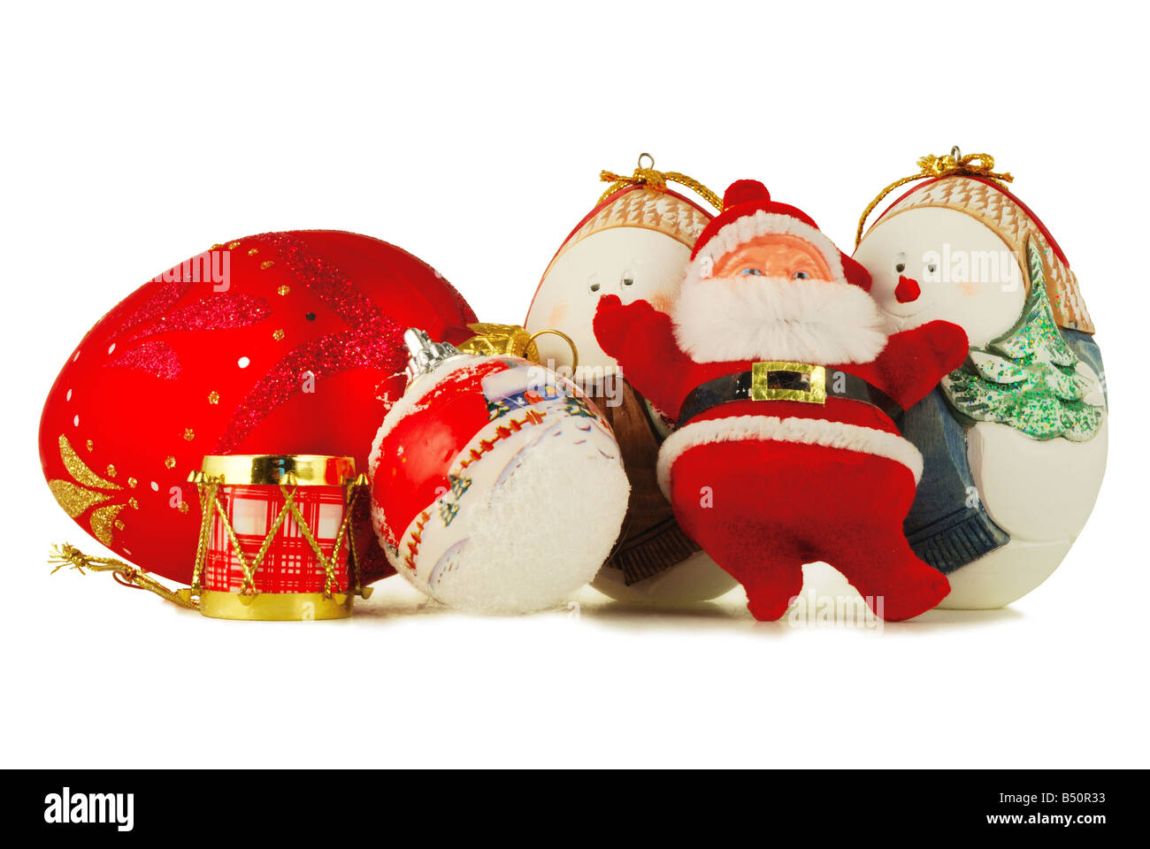 Preparazione per le vacanze di Natale Decorazioni natalizie da vicino Foto Stock