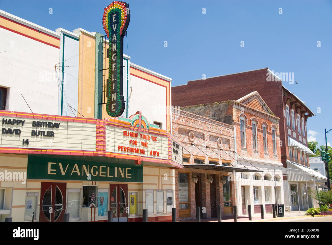 Evangeline teatro sulla East Main Street, New Iberia, Louisiana Foto Stock