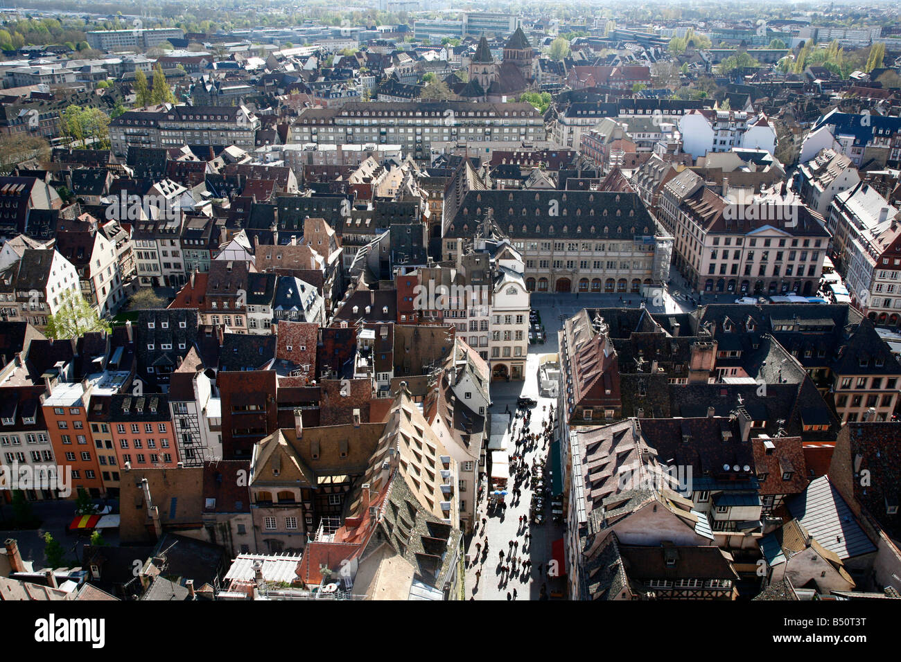Sep 2008 - Vista su Strasburgo dalla Cattedrale Alsace Francia Foto Stock