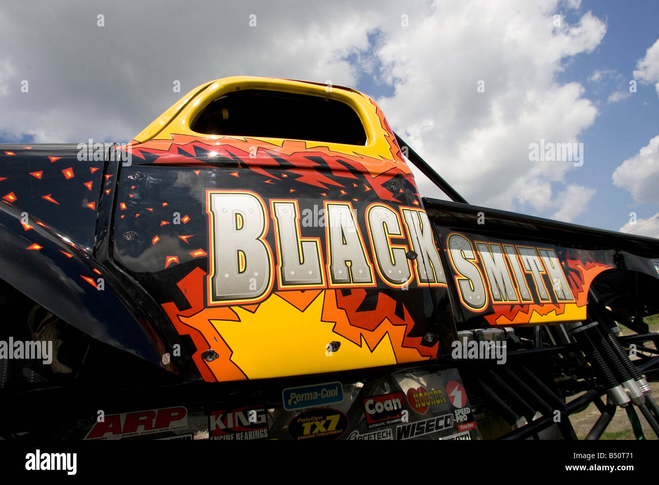 MONSTER TRUCK Black Smith prima del Monster Truck Challenge all'Orange County Fair di NY Speedway Foto Stock