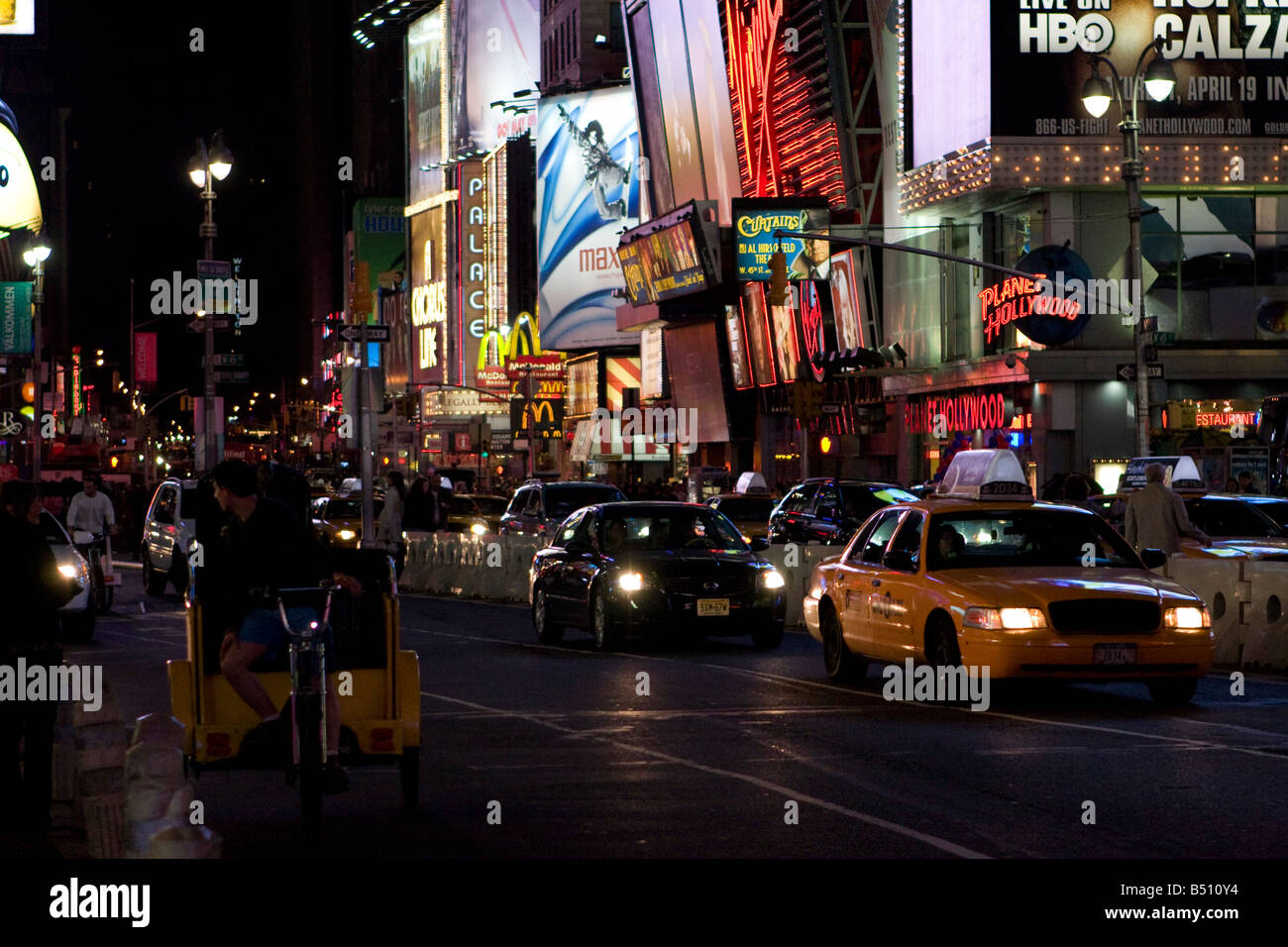 Trasporti a Times Square, New York Foto Stock