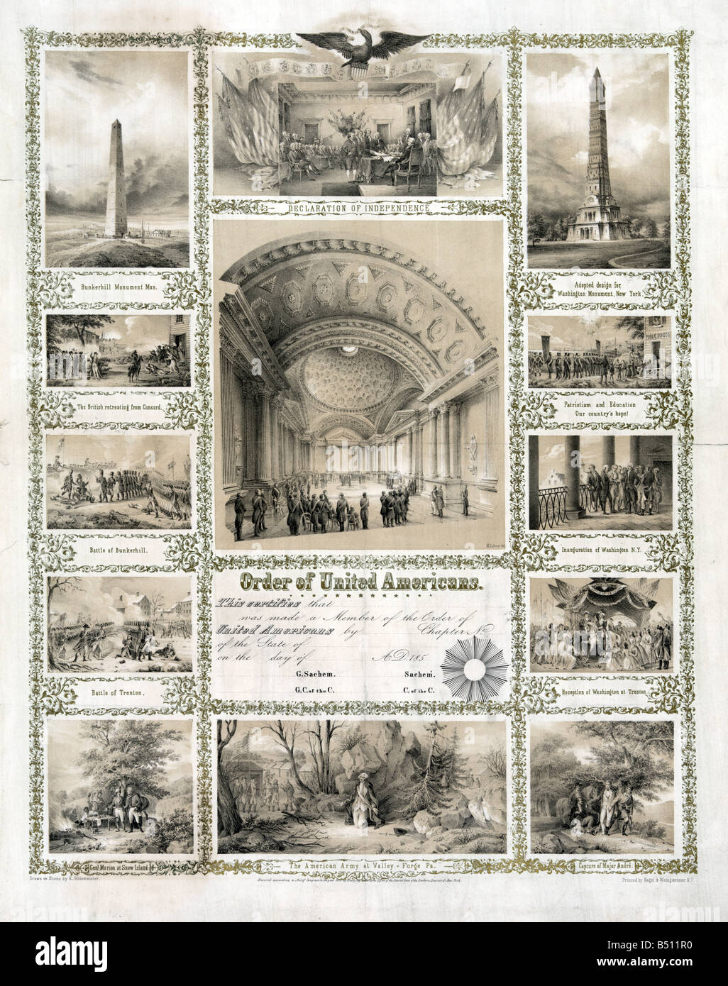 Ordine del Regno americani 1850 Foto Stock