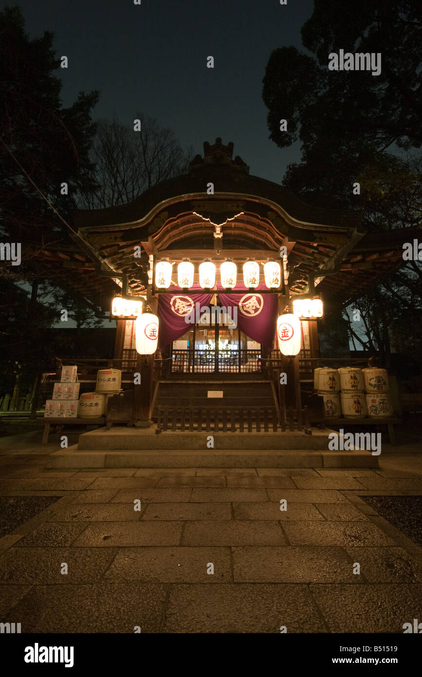 Night Shot del tempio nel centro di kyoto Foto Stock