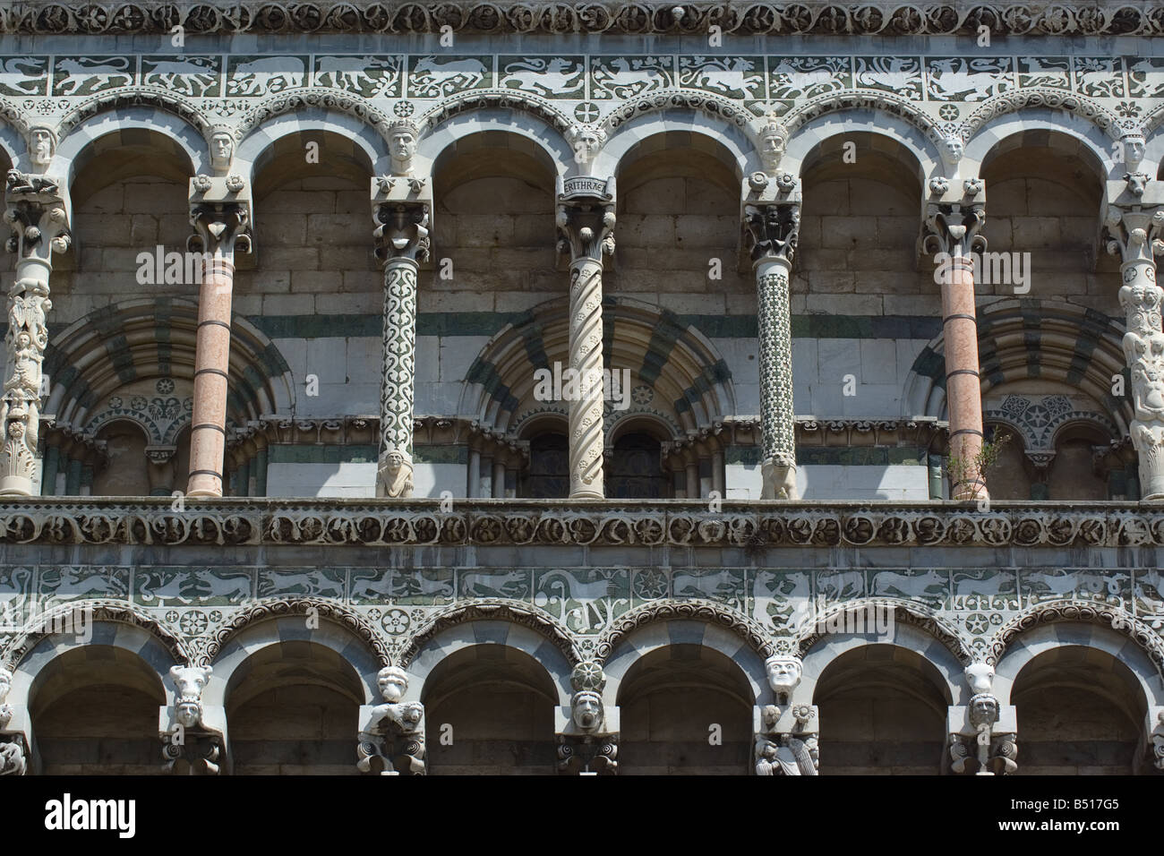 La Cattedrale di St Martin Italiano Duomo di Lucca, Toscana, Italia Foto Stock