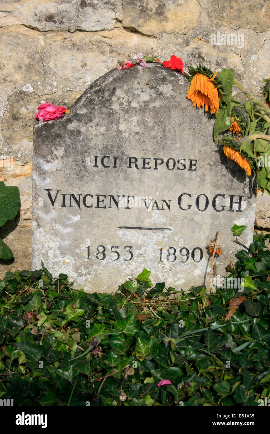 Vincent Van Gogh la sua tomba in Auvers sur Oise Foto Stock