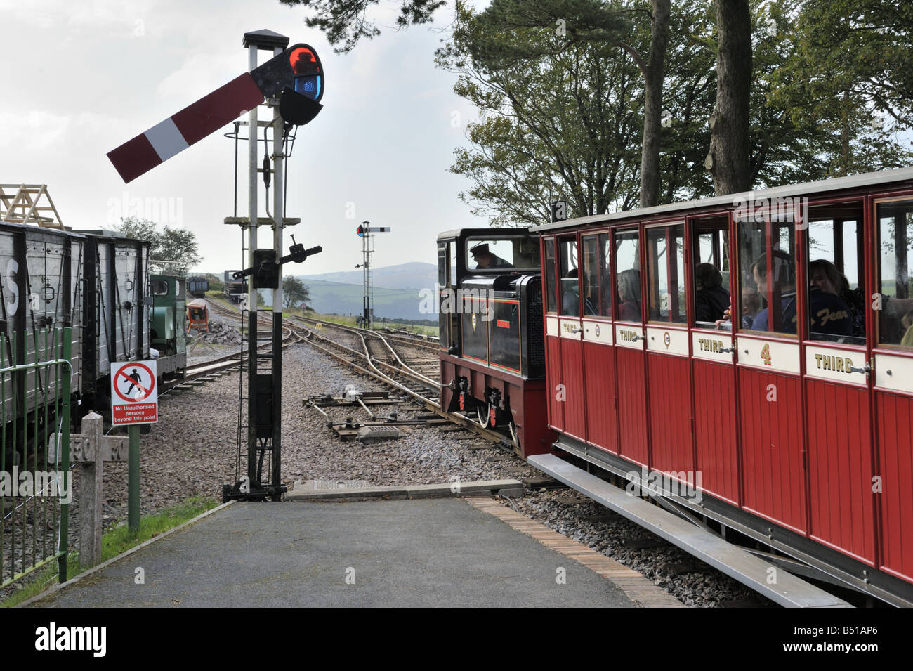 Il restaurato Lynton e Barnstaple Railway, Woody Bay Stazione, Exmoor, Devon, Regno Unito Foto Stock