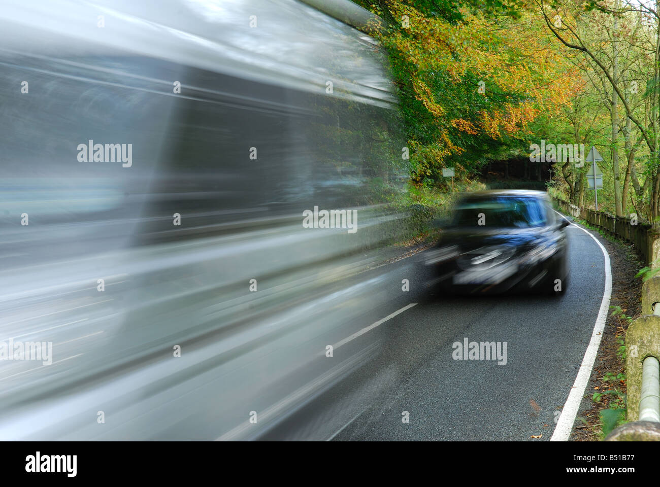 Derbyshire B road (b6001). Foto Stock