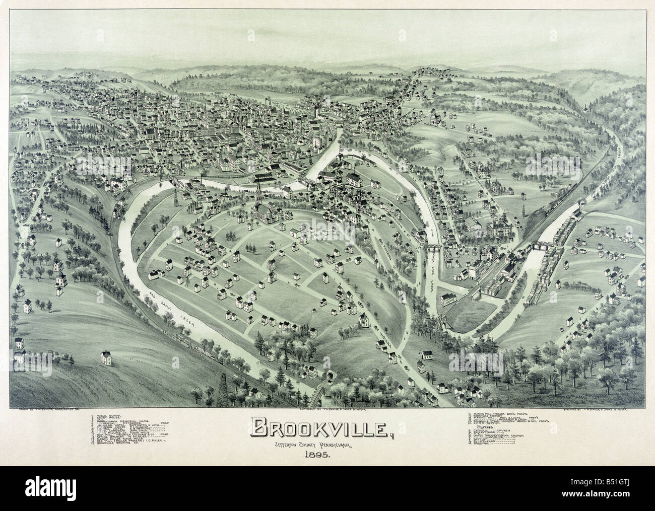 Vista aerea di Brookville è un borgo in Jefferson county, Pennsylvania dal 1895 Foto Stock