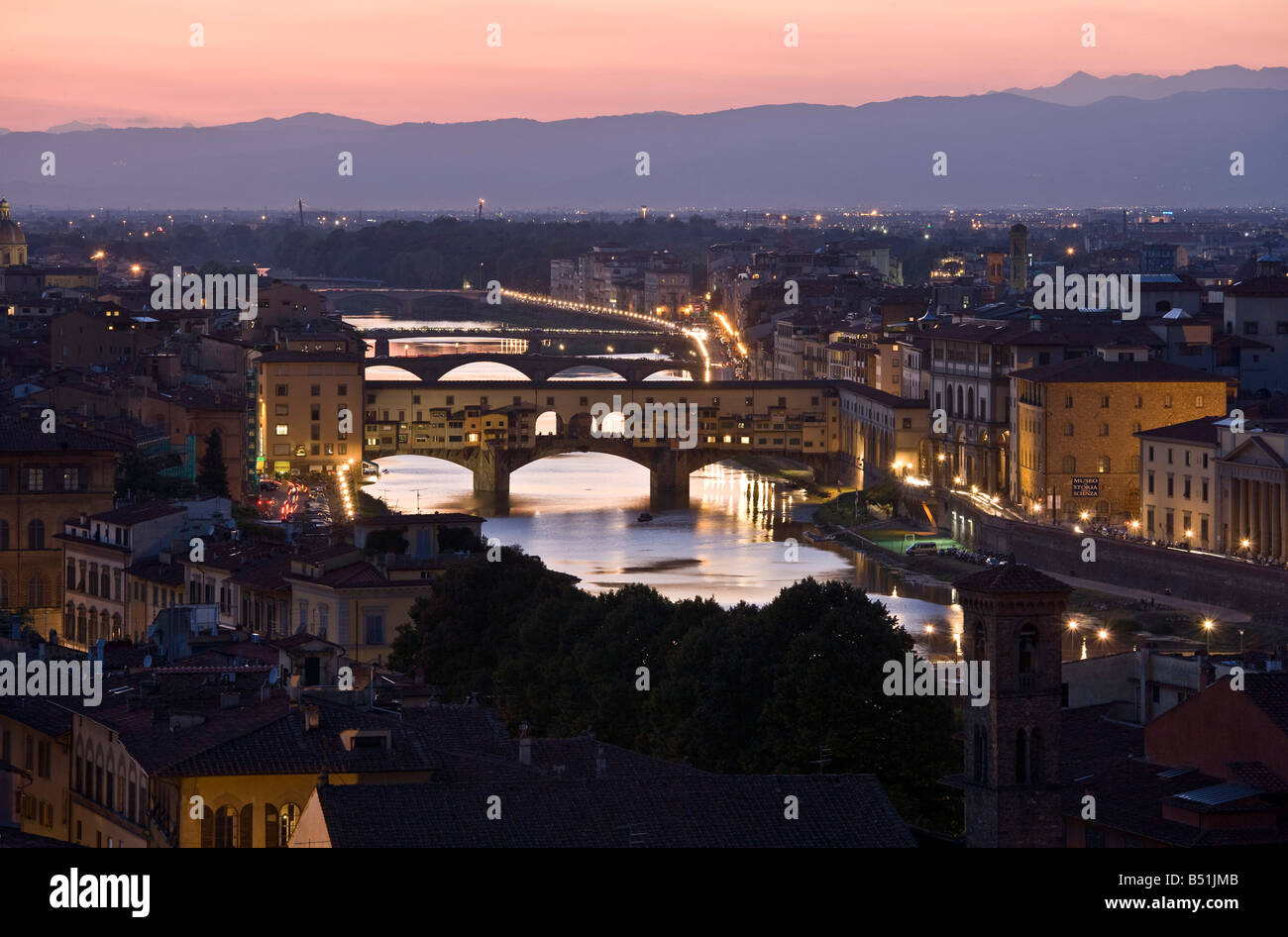 Ponte Vecchio, Firenze, Toscana, Italia Foto Stock