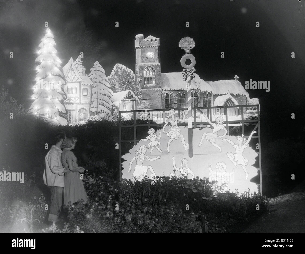 Le Luminarie a Morecombe Lancs 1950;"stagioni';DM 25/8/1950;foto personale F W Reed 24/8/1950;025615/2; Foto Stock