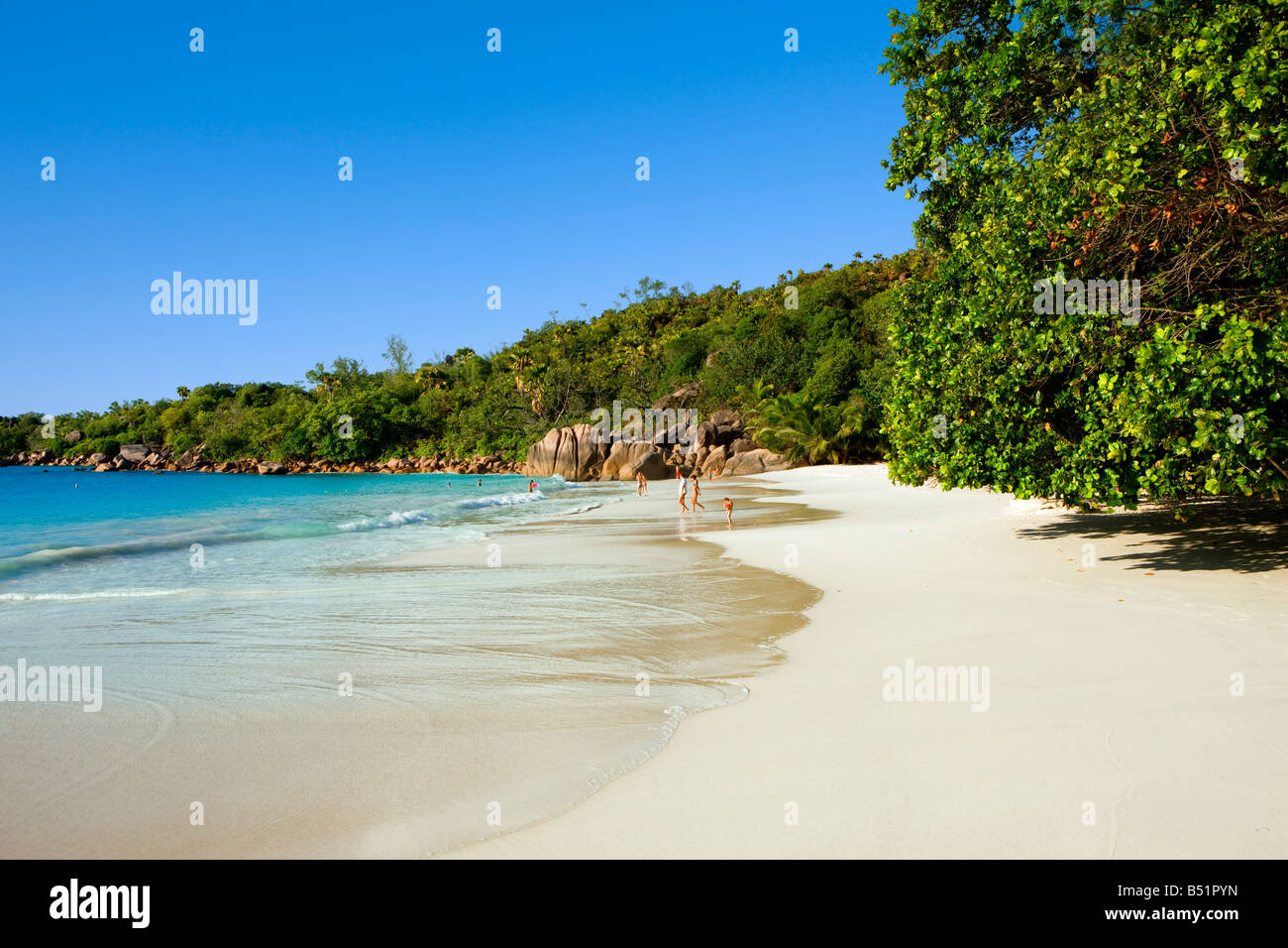 Anse Lazio in Isola di Praslin Seychelles Foto Stock