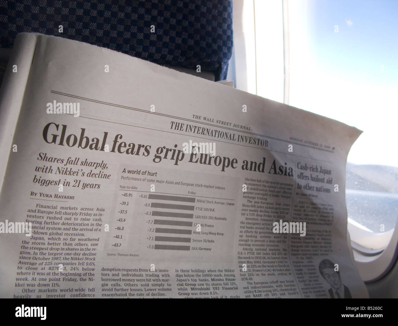 Il Wall Street Journal s il 13 ottobre 2008 pagina sulla crisi finanziaria Foto Stock