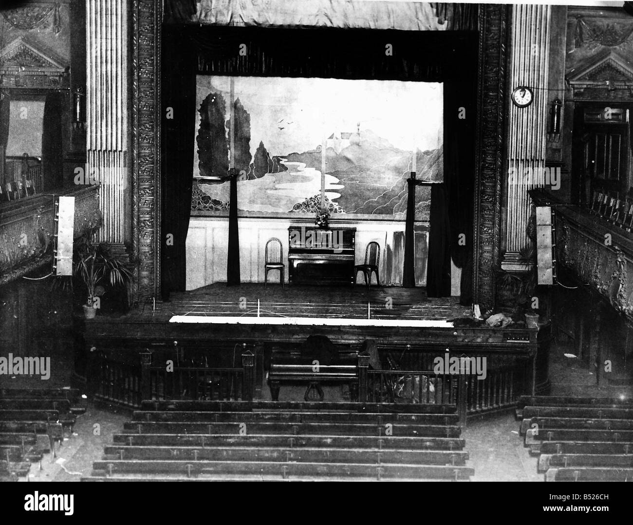 Gli incendi Cinema Glen Cinema Paisley Scozia Hogmanay 1929 all'interno dell Picture House Foto Stock