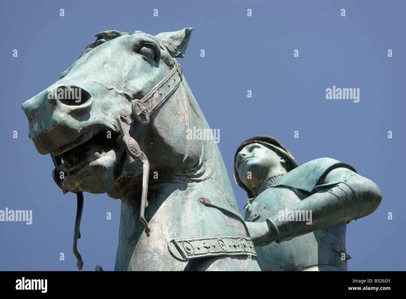Una statua di Jeanne d Arc Liberatrice Foto Stock