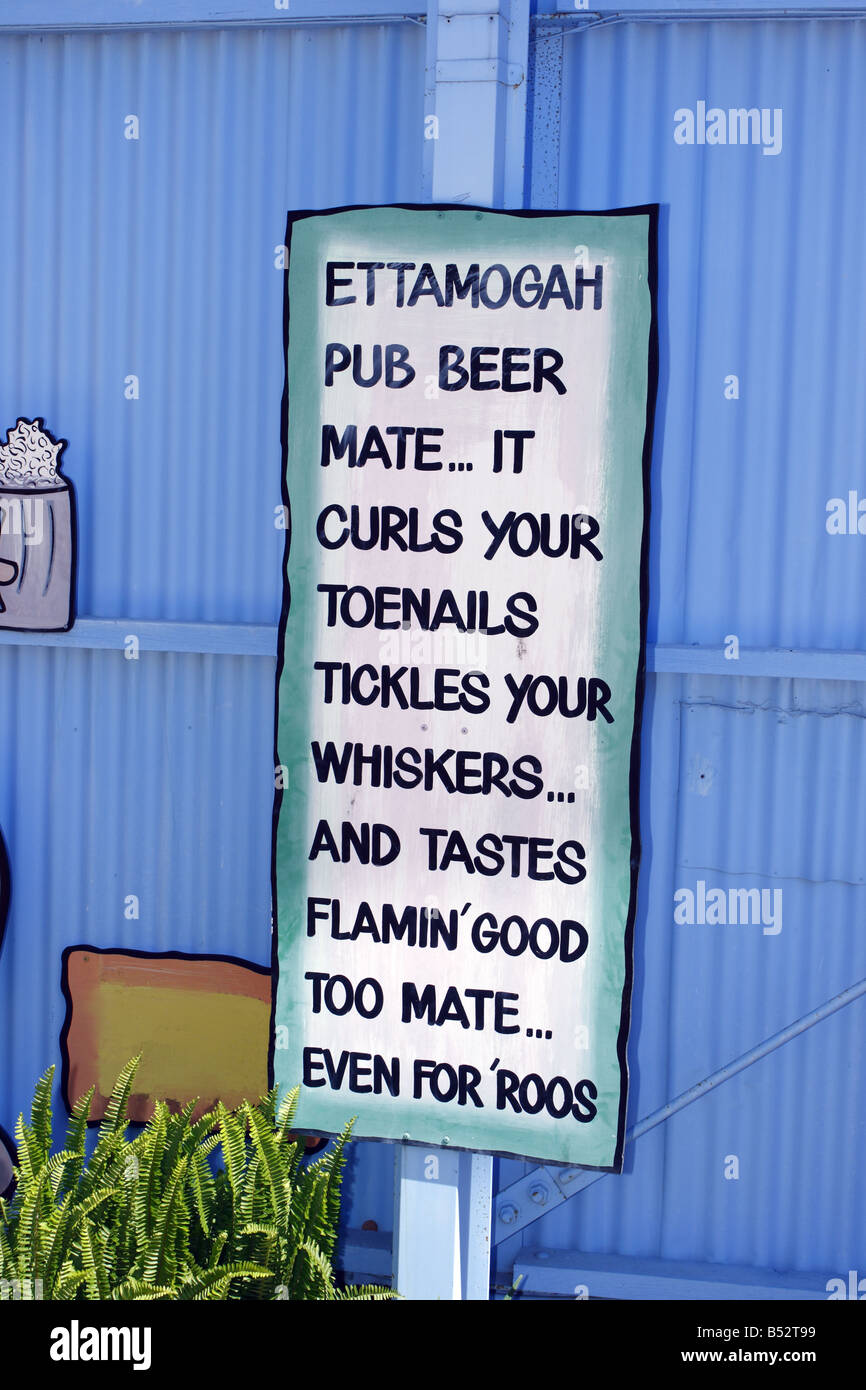 Segno più divertente in un australiano Theme Park Foto Stock