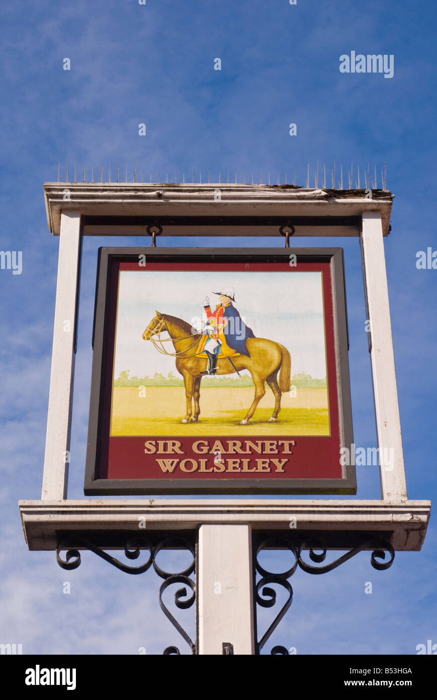 Pub segno di Sir Garnet Wolseley public house vicino al mercato nel centro della città di Norwich, Norfolk, Regno Unito Foto Stock