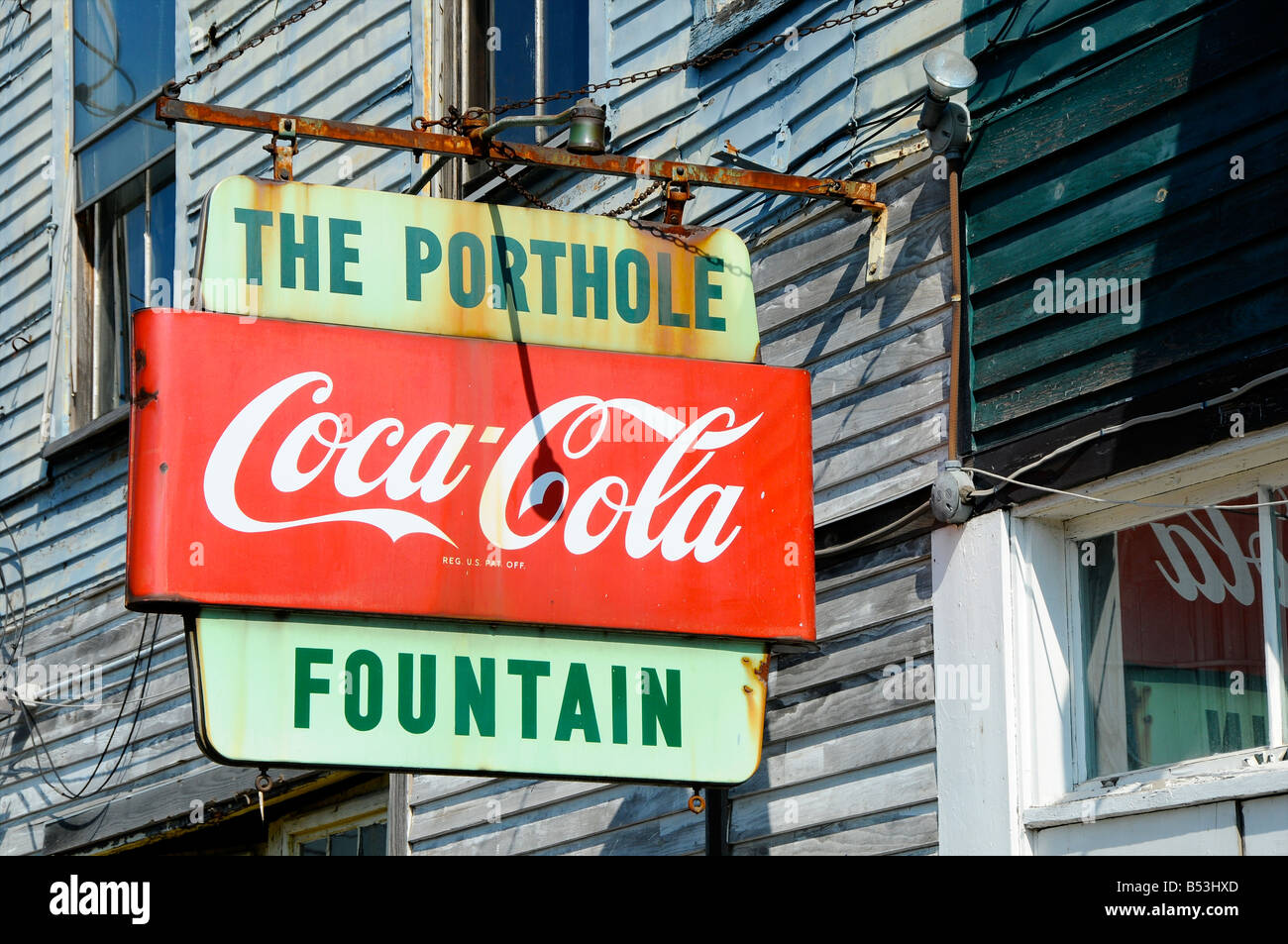 L'oblò Fountain Cafe, Portland, Maine, Stati Uniti d'America Foto Stock