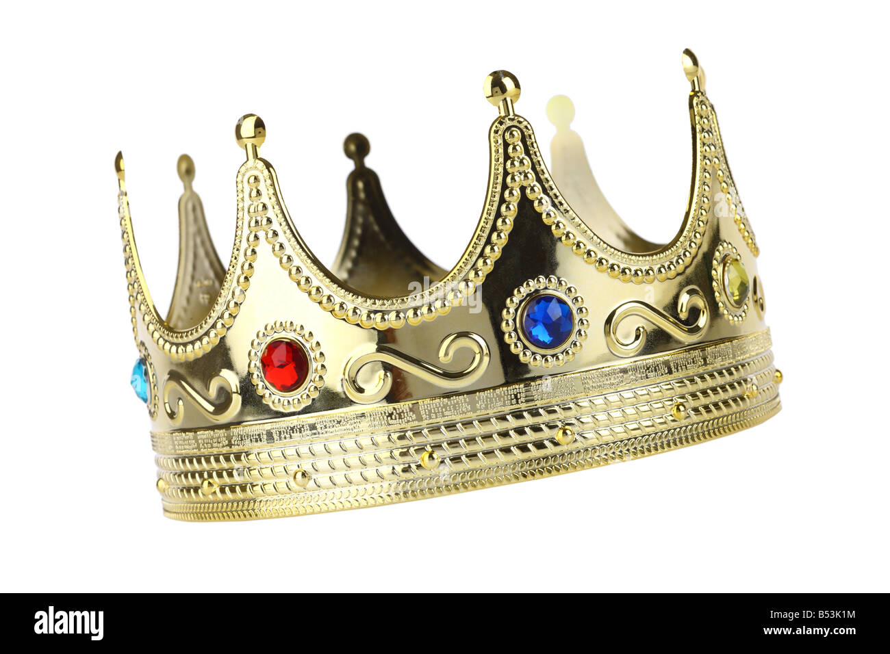 Kings crown intaglio isolato su sfondo bianco Foto Stock