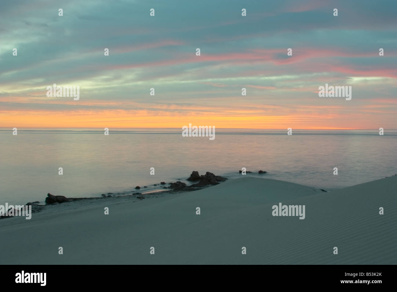 Un sunrise del nord del Golfo di Spencer sulla penisola di Eyre con alta risoluzione Fotografia Foto Stock