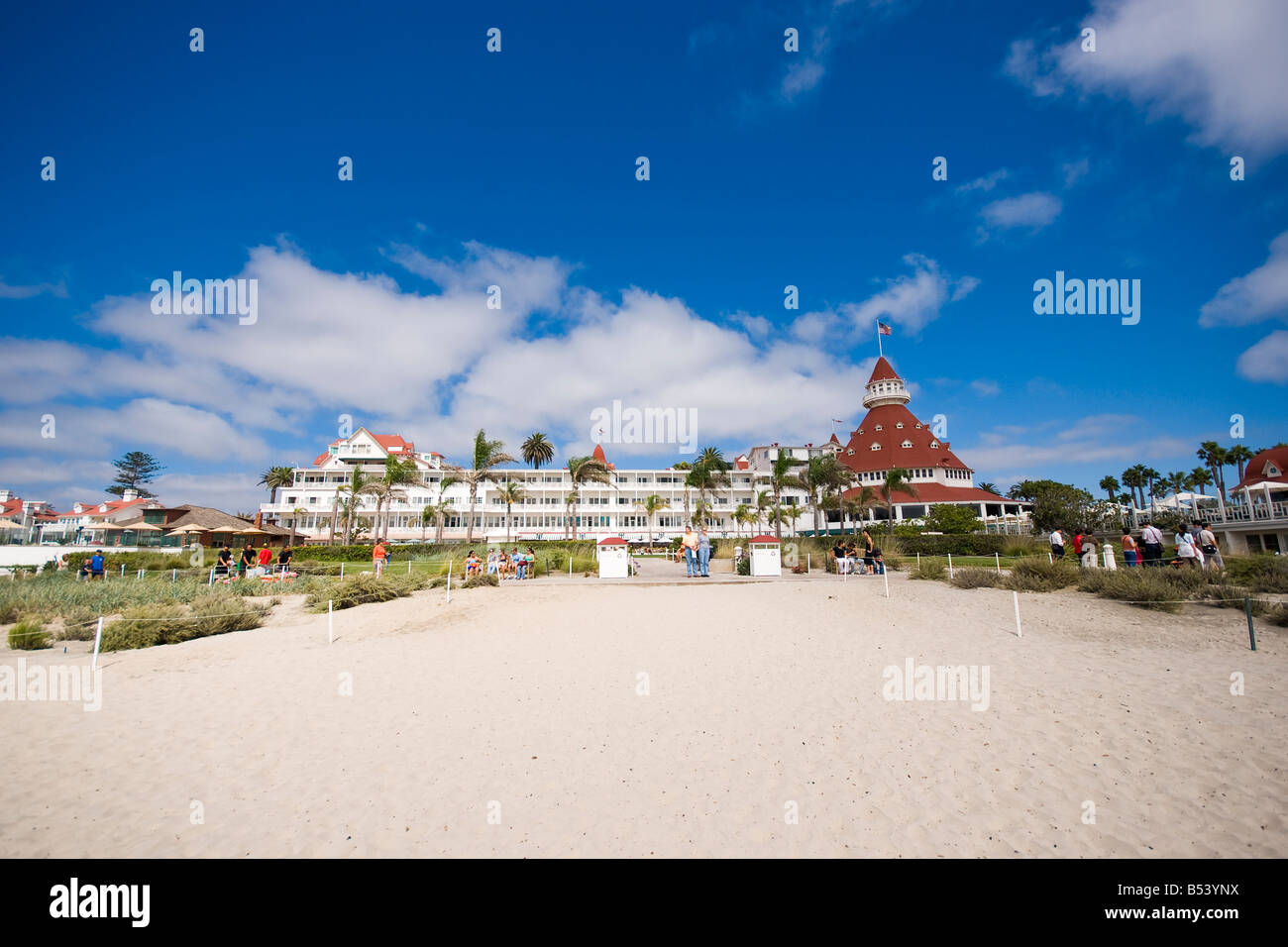 L'Hotel Coronado come visto dalla spiaggia Foto Stock