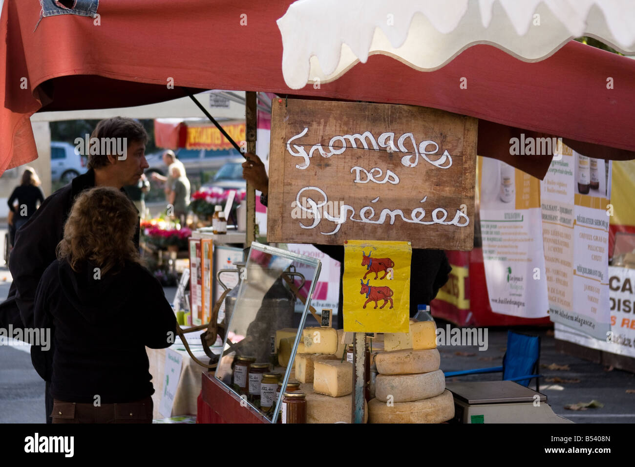 Formaggio - Mercato a Vic Fezensac - Sud della Francia Foto Stock