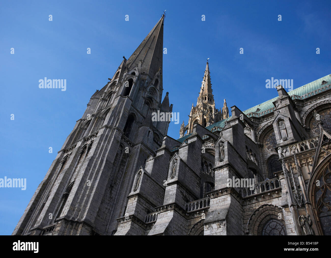 La cattedrale di Chartres Eure et Loir Francia Foto Stock