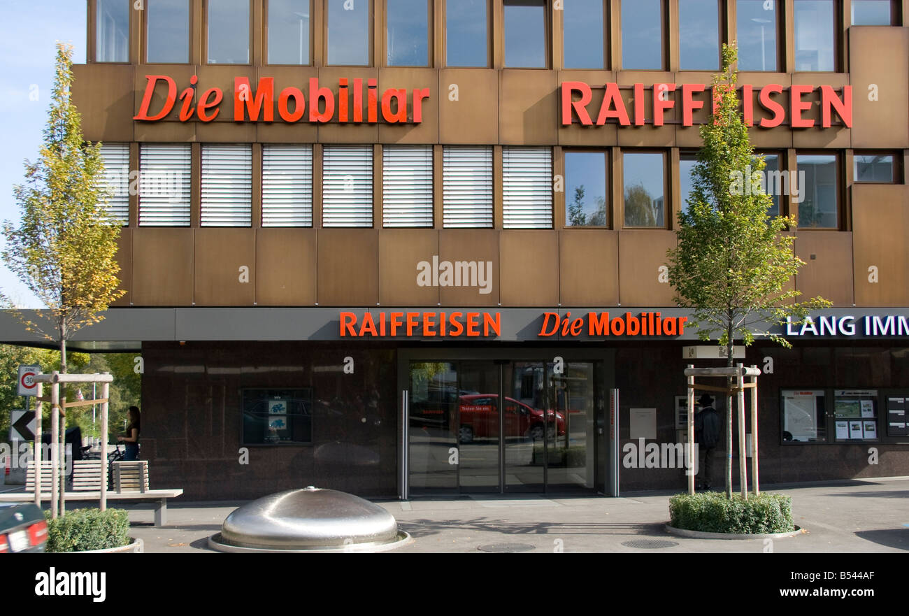 Banca Raiffeisen, Die mobiliare assurance, assicurazione, Kreuzlingen,  Svizzera,swiss Foto stock - Alamy