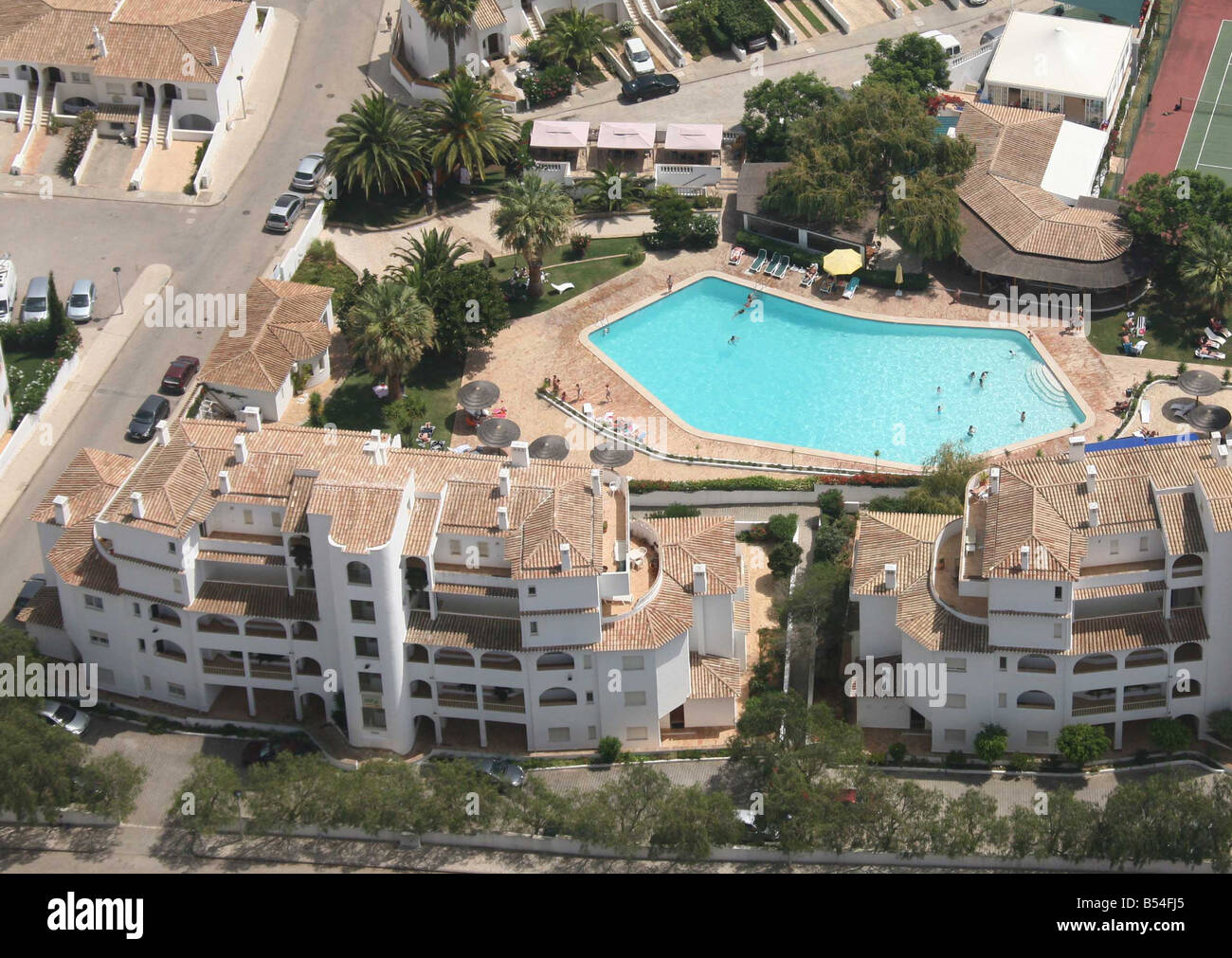 Vista generale dell'Ocean Club di Praia de Luz Portogallo, dove Madeleine McCann scomparso. Foto Stock