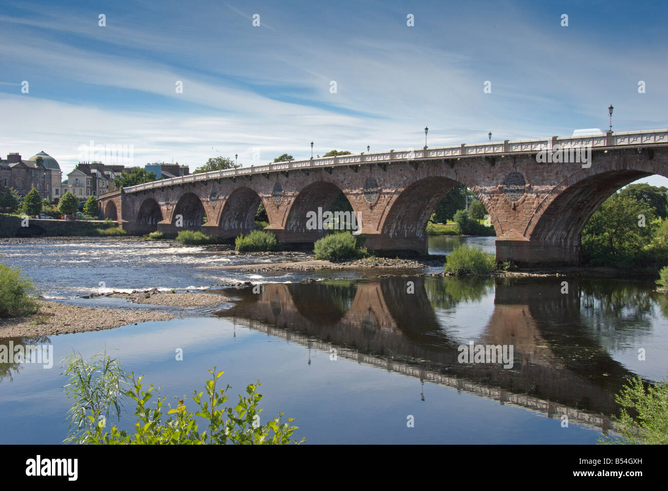 John Smeaton s ponte vecchio fiume Tay Perth city centre Perthshire Scozia Scotland Foto Stock