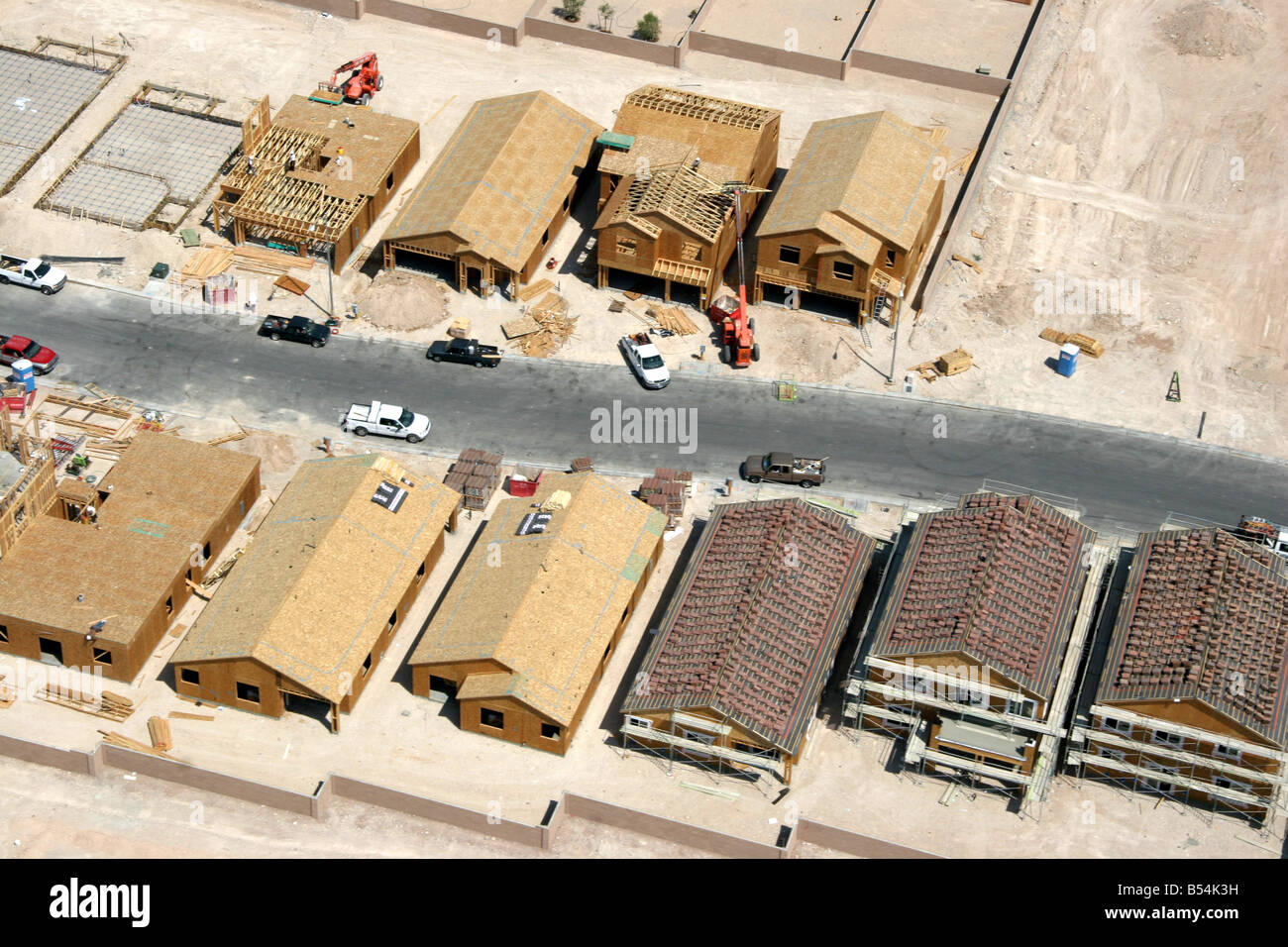 Nuove case in costruzione a Las Vegas Nevada USA Foto Stock