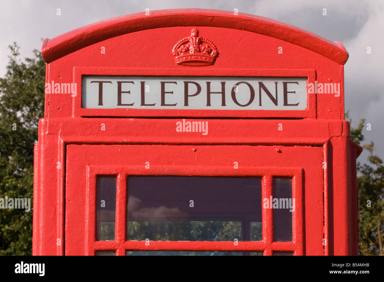 Old red UK casella Telefono, fotografia a colori (002) Foto Stock