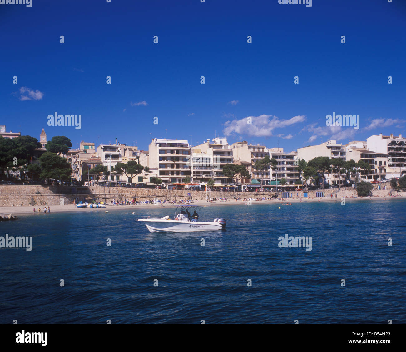 In scena a Porto Cristo Costa Est Maiorca Isole Baleari Spagna. Foto Stock