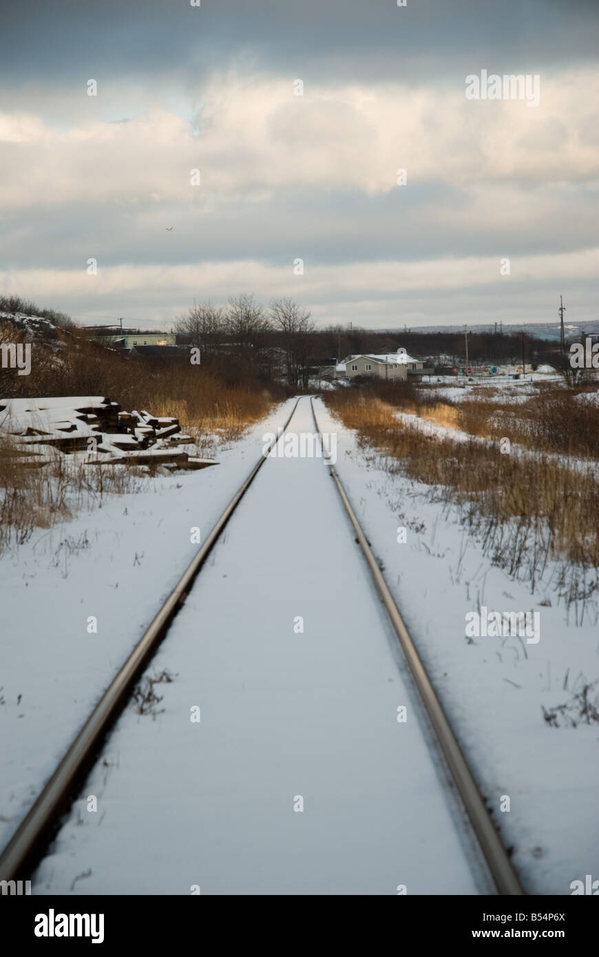 Binari lungo le coste del New Brunswick Foto Stock