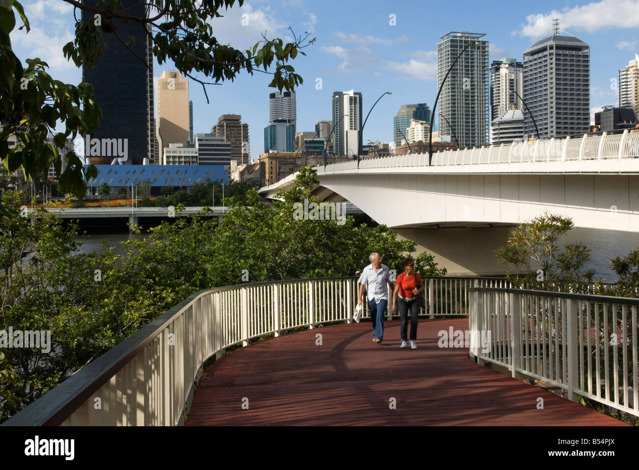 Camminando sulla South Bank, Brisbane, Australia Foto Stock