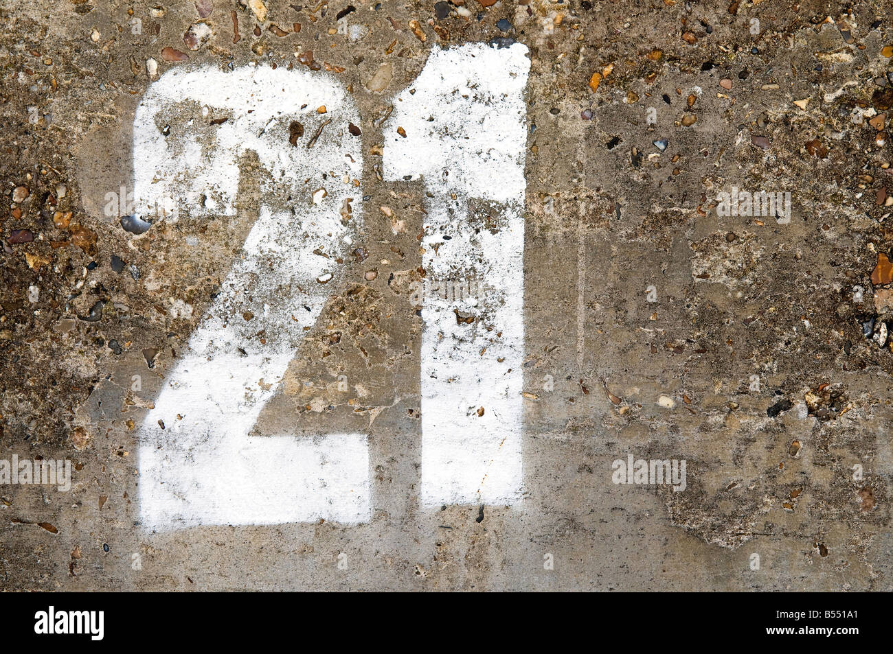 Numero 21 sulla parete del mare, Norfolk, Inghilterra Foto Stock