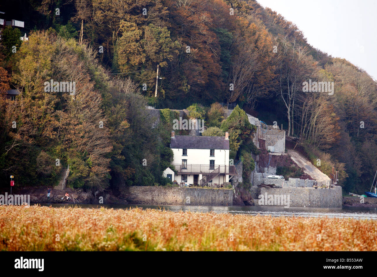 Dylan Thomas Boathouse Laugharne vicino a St cancella, Camarthenshire, Galles Foto Stock