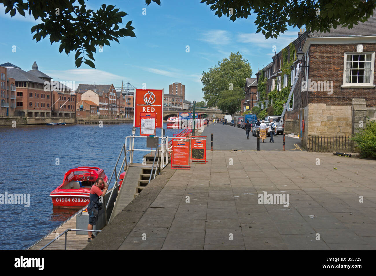 York City Centre Riverside Walk fiume Ouse Yorkshire Inghilterra Luglio 2008 Foto Stock