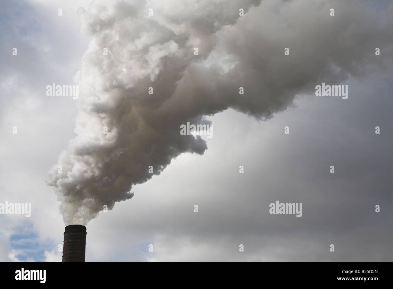 Il vapore fumo che sale dal camino della barbabietola da zucchero di fabbrica Bury St Edmunds Suffolk in Inghilterra Foto Stock